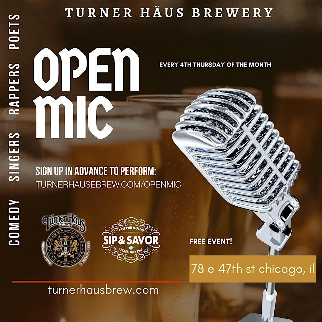 MONTHLY OPEN MIC (ALL ARTS) @ Turner Haus Brewery (OCTOBER)