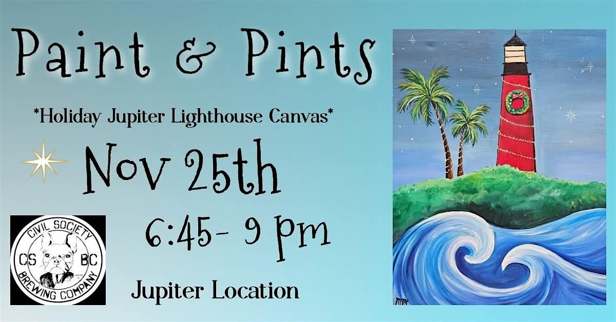 Jupiter Lighthouse for the Holidays Paint Night