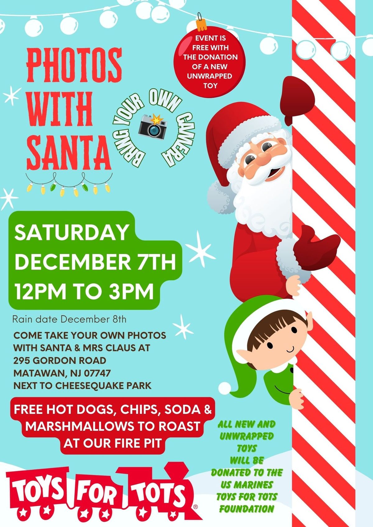 TOYS FOR TOTS ,FREE SANTA PHOTO EVENT 