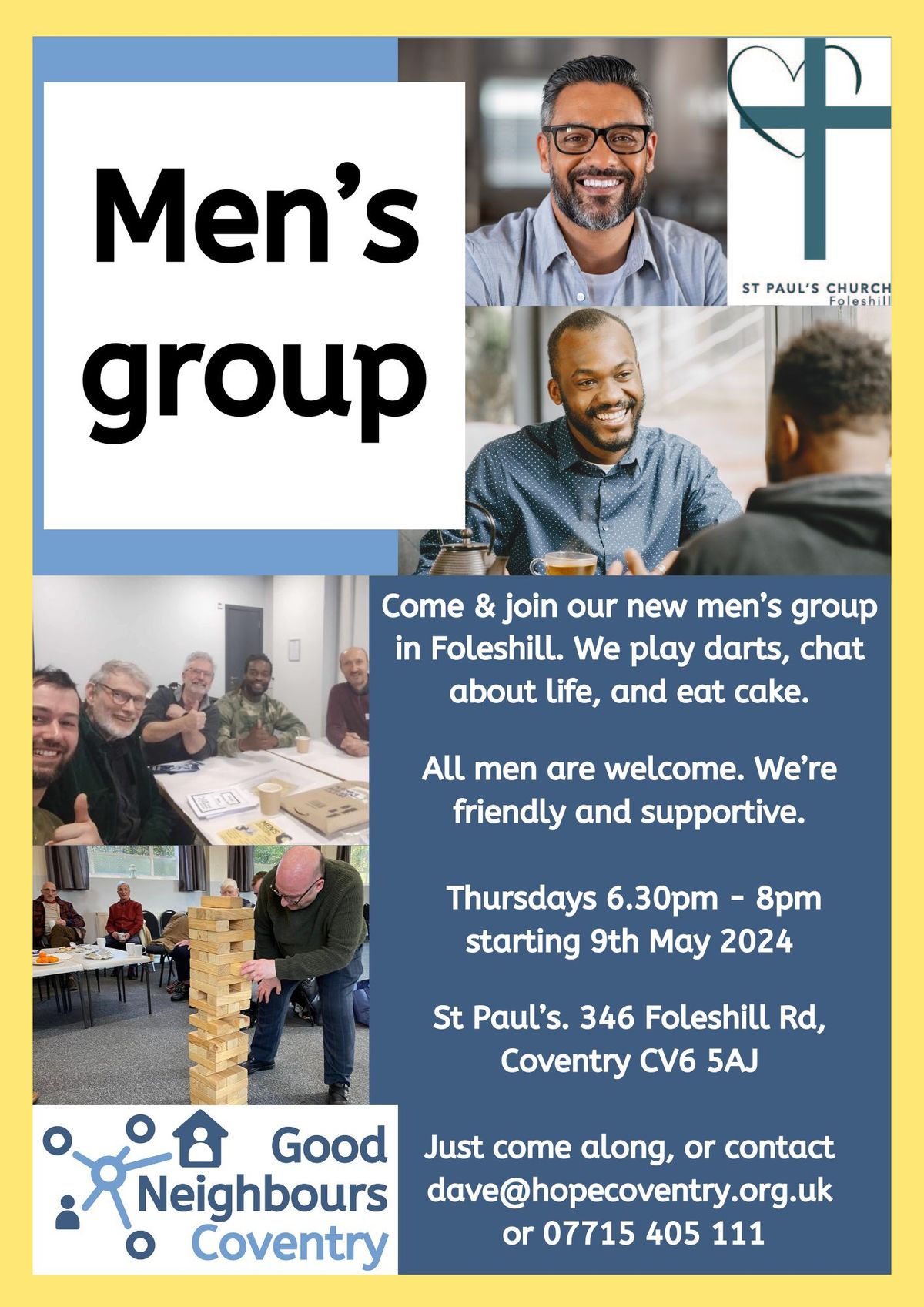NEW men's group - Foleshill - evenings