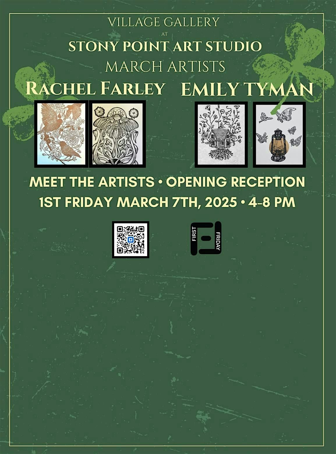 First Friday @ Stony Point Art Studio \/ Artists Emily Tyman & Rachel Farley