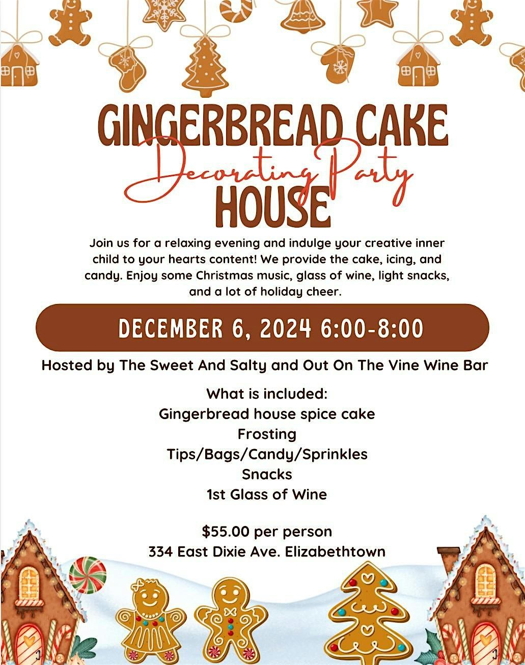 Gingerbread Cake House Decorating Party