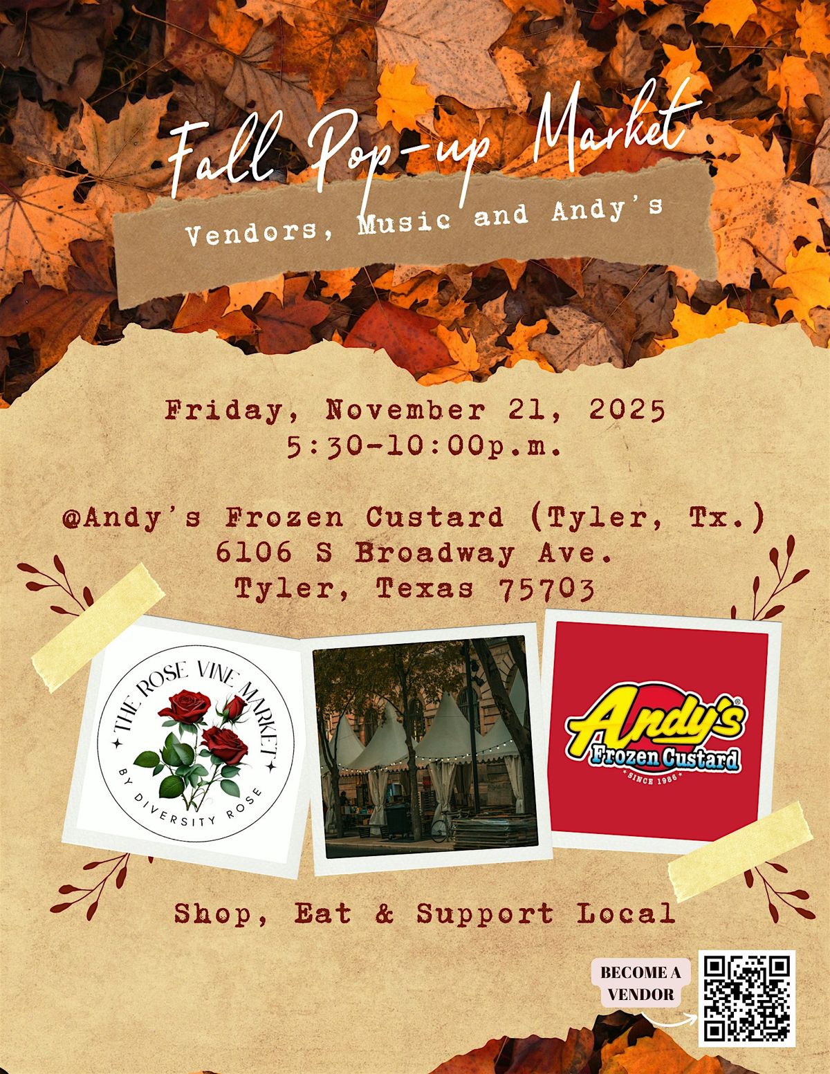 Fall Night Market @Andy's Frozen Custard in Tyler, Texas 11.21.25