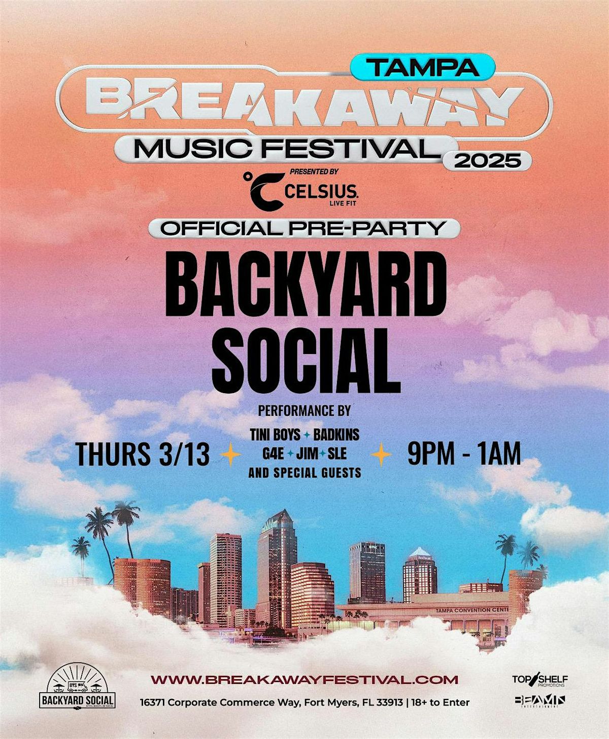 Official Breakaway Festival Pre-Party \u2022 March 13th @ Backyard Social