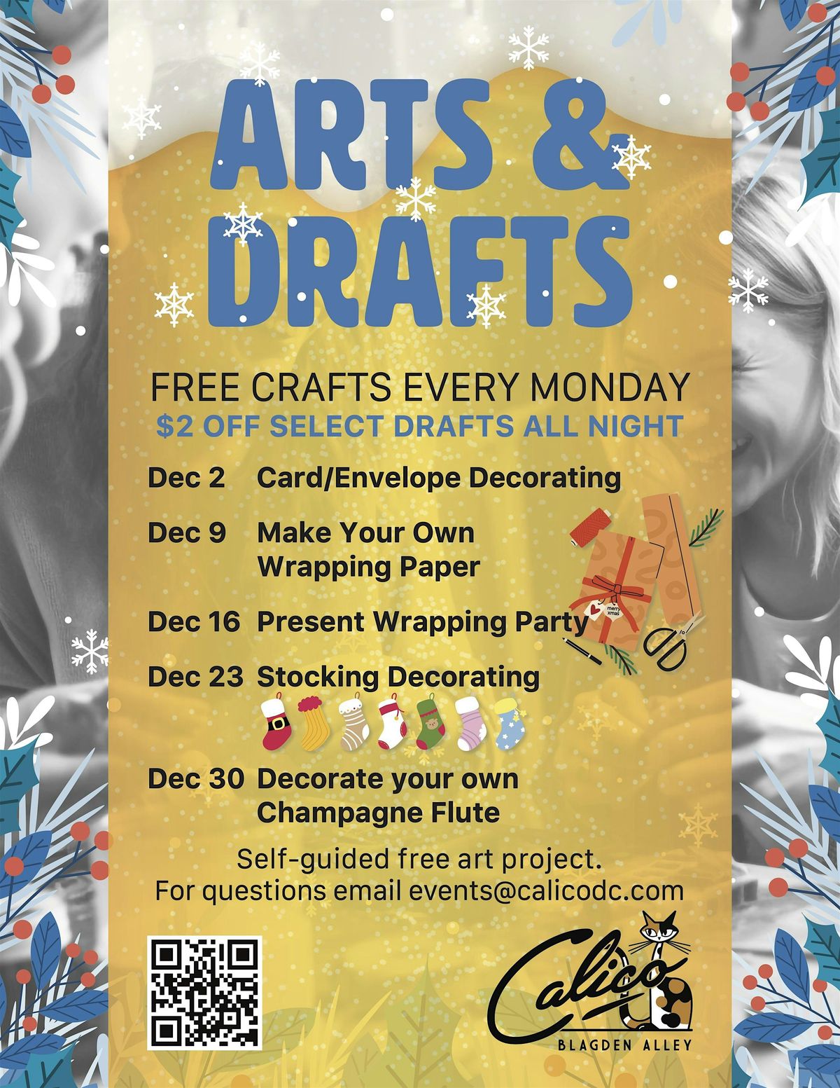 Holiday "Arts & Drafts" at Calico (Make Your Own Wrapping Paper)