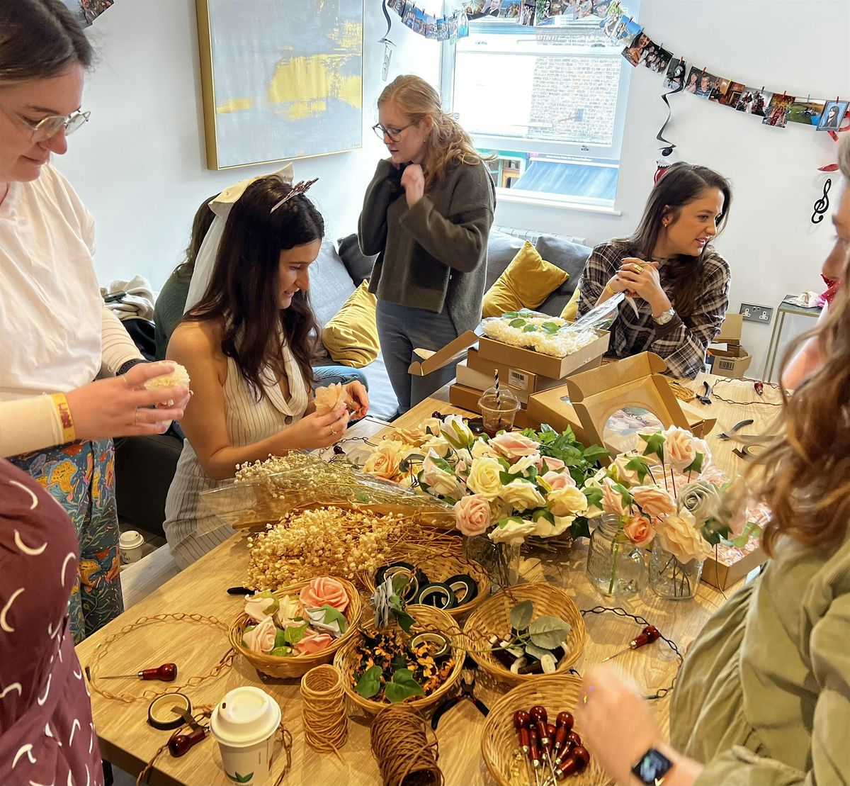 Boho Flower Crown Hen Party Workshop for Groups of 6 - 20.