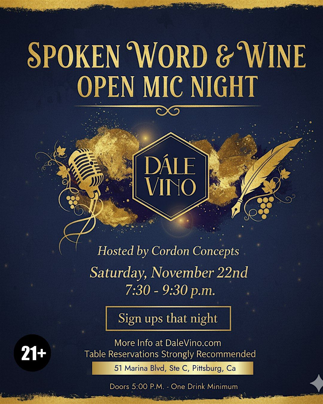 Spoken Word & Wine - Open Mic Night at D\u00e1le Vino
