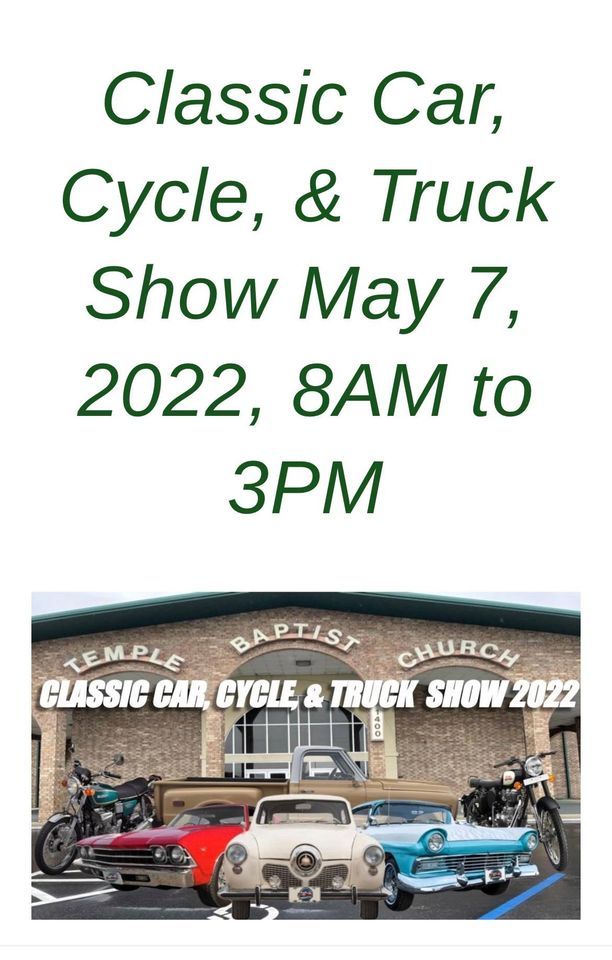 Temple Baptist Church Classic Car, Cycle and Truck Show
