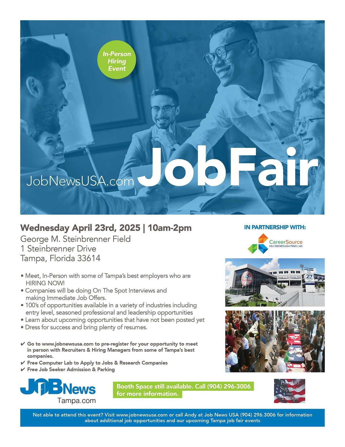 ** TAMPA JOB FAIR - Companies Hiring  for 100's of JOBS - April 23rd