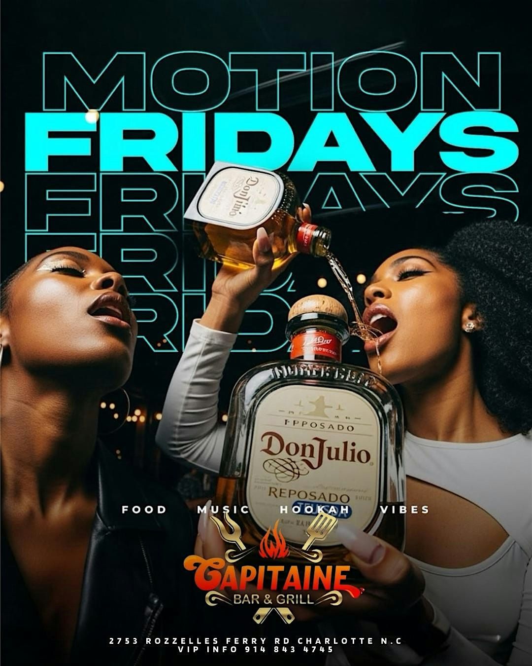 Motion Fridays! $150 bottles! $10 drinks! $5 lamb chops! Free vip booths