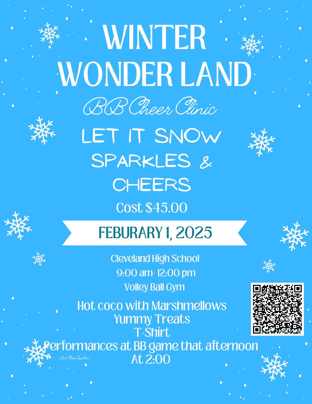 Winter Wonderland BB Cheer dance clinic