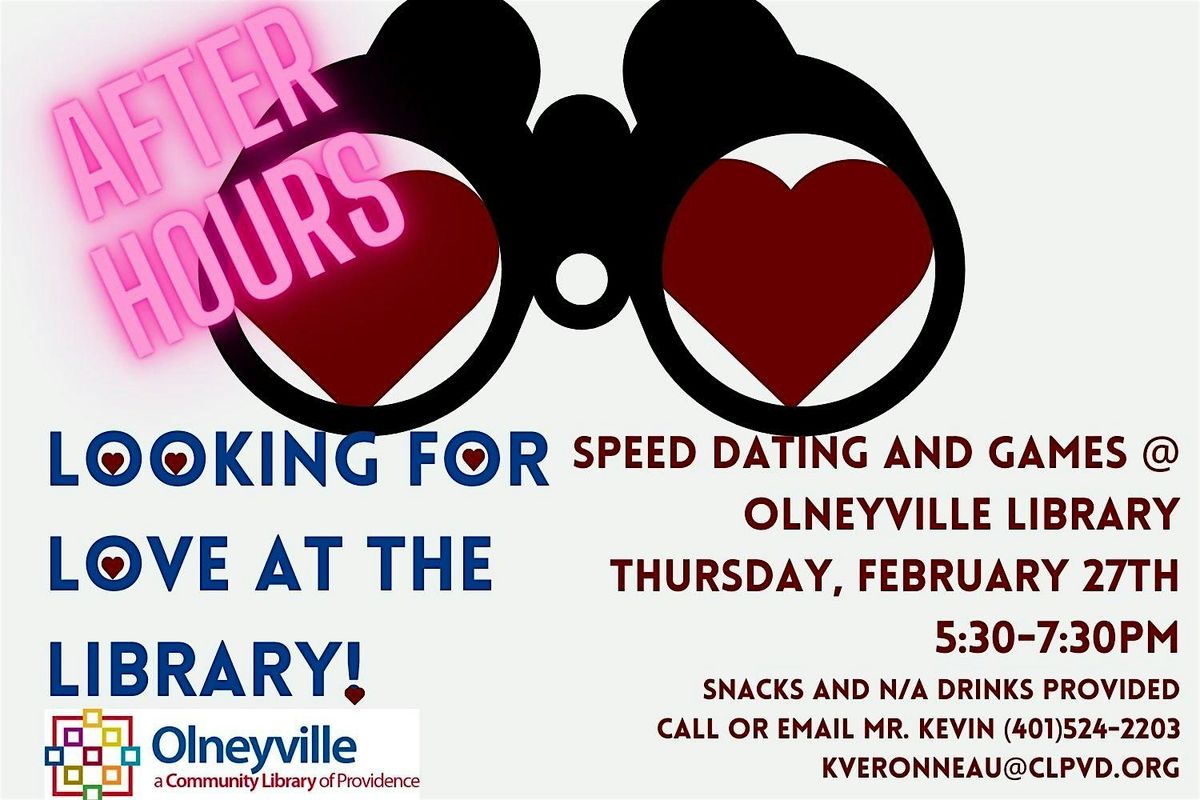 Looking for Love at the Library! A speed dating event.