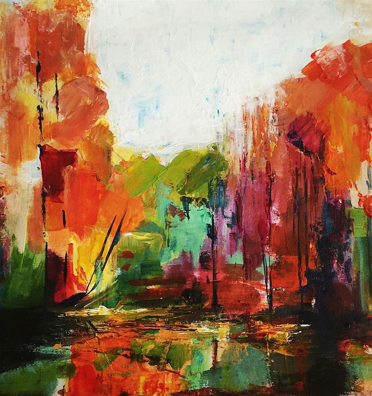 Paint Sip & Create Autumn Abstract Views in Acrylic at North Bar,Harrogate.
