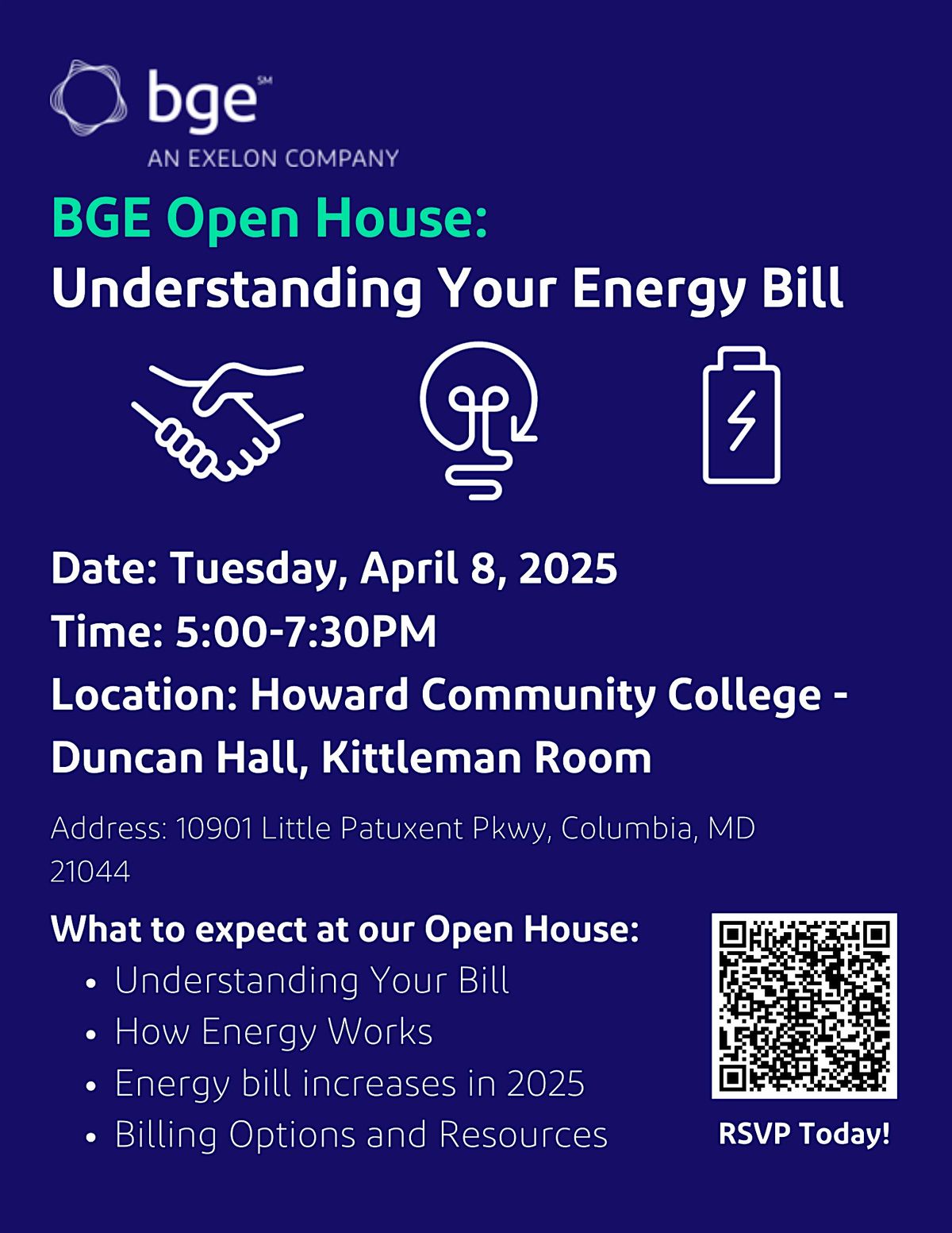 BGE Open House: Understanding Your Energy Bill (Howard County)