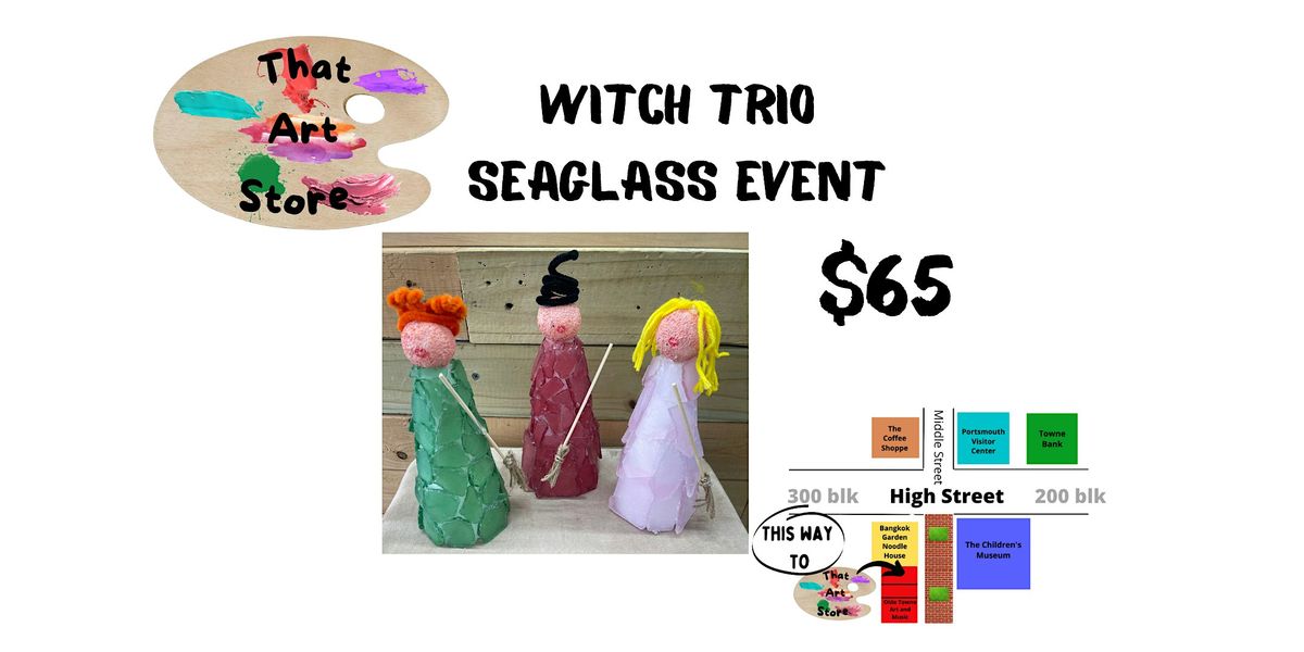 Witch Trio  Sea glass figures