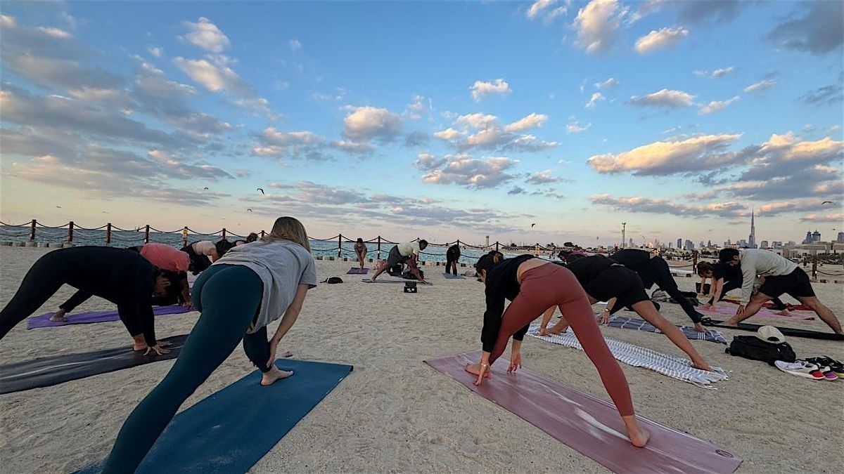 Beach Sunrise Yoga by Qaiser