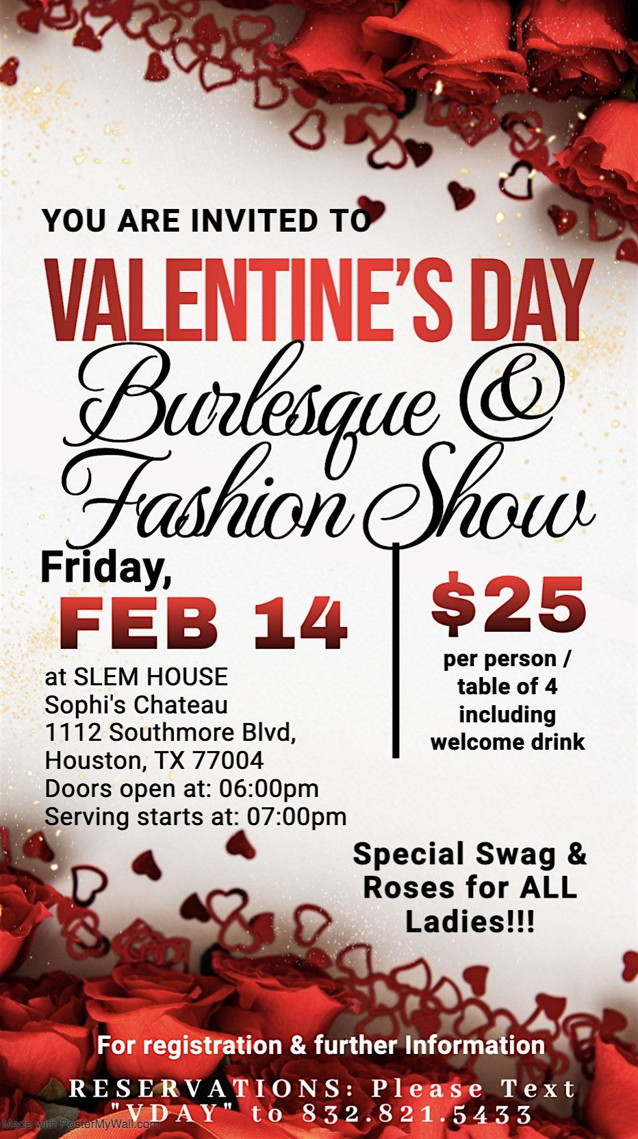 VDAY: Burlesque & Fashion Show with Dinner Nite Out!