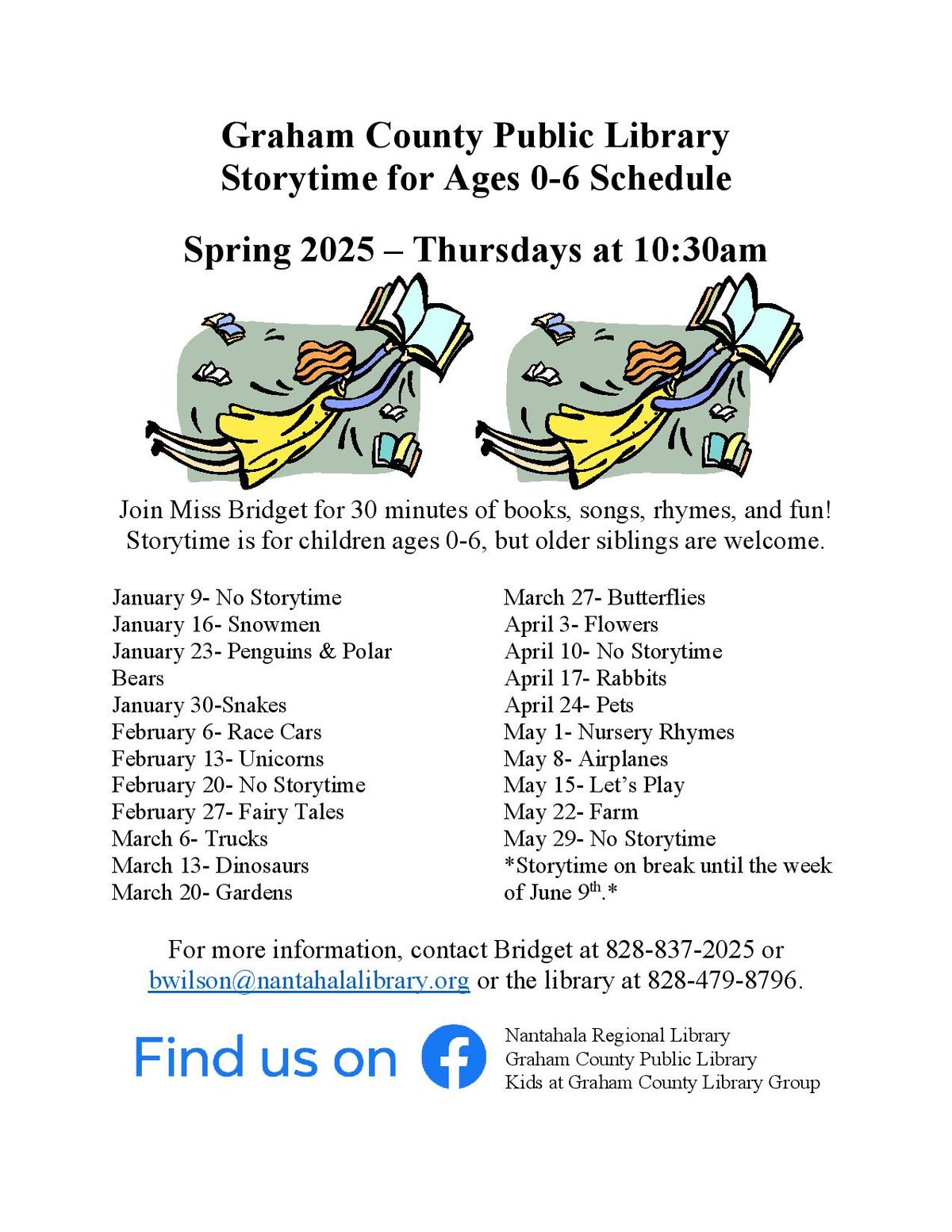 Storytime for Ages 0-6 at Graham County Public Library