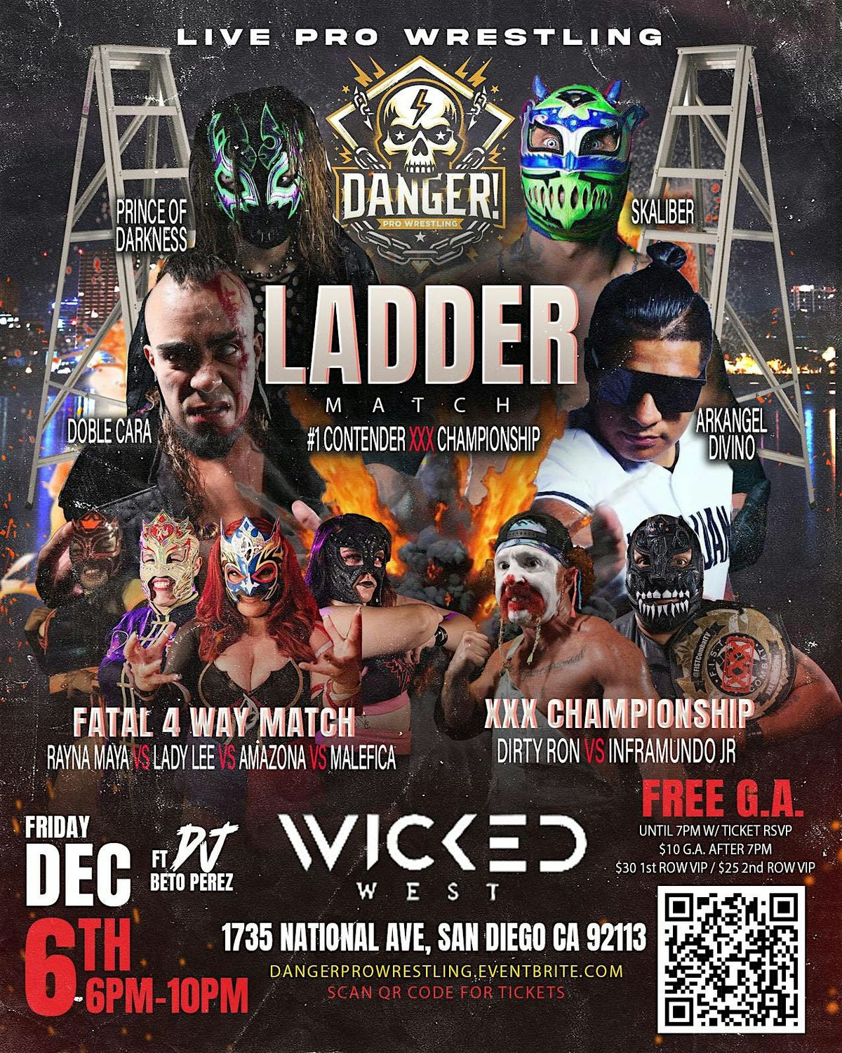 FREE TIX live pro wrestling\/lucha libre 1st Fridays at Wicked West