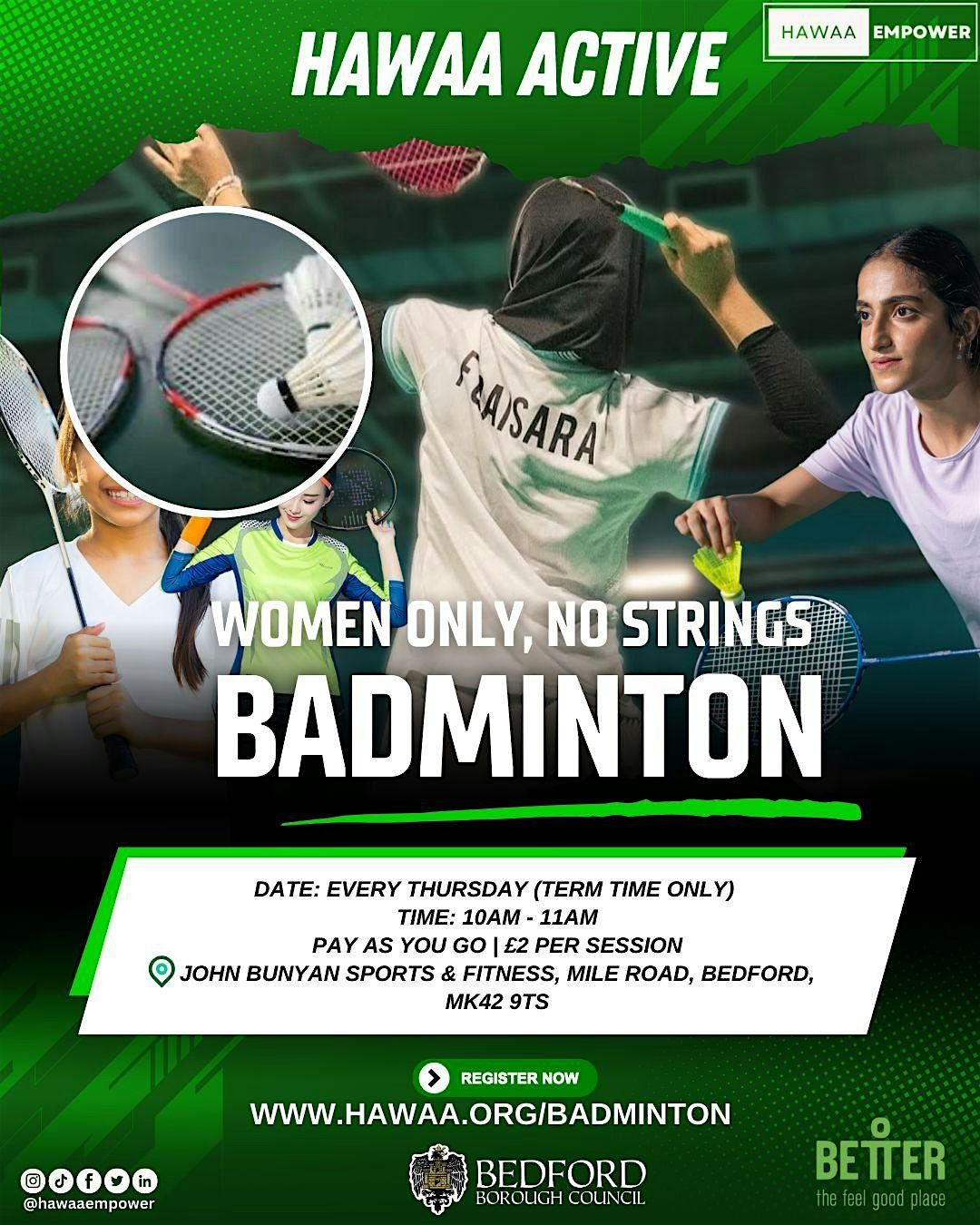 Women-Only, No Strings Badminton \u2013 Bedford