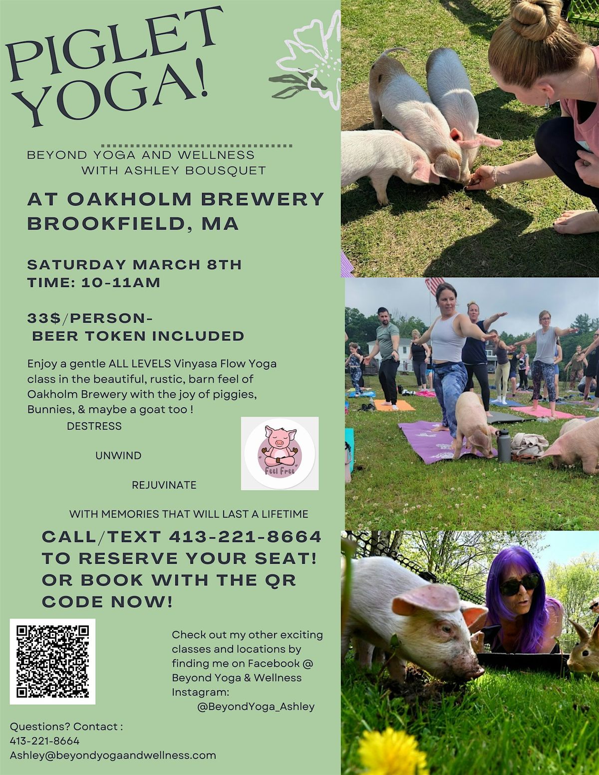 Piglet and Goat Yoga at Oakholm Brewery