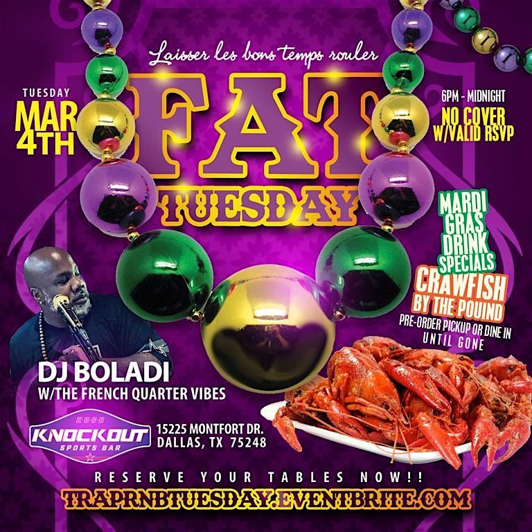 FAT TUESDAY @ KNOCKOUT SPORTS BAR ADDISON