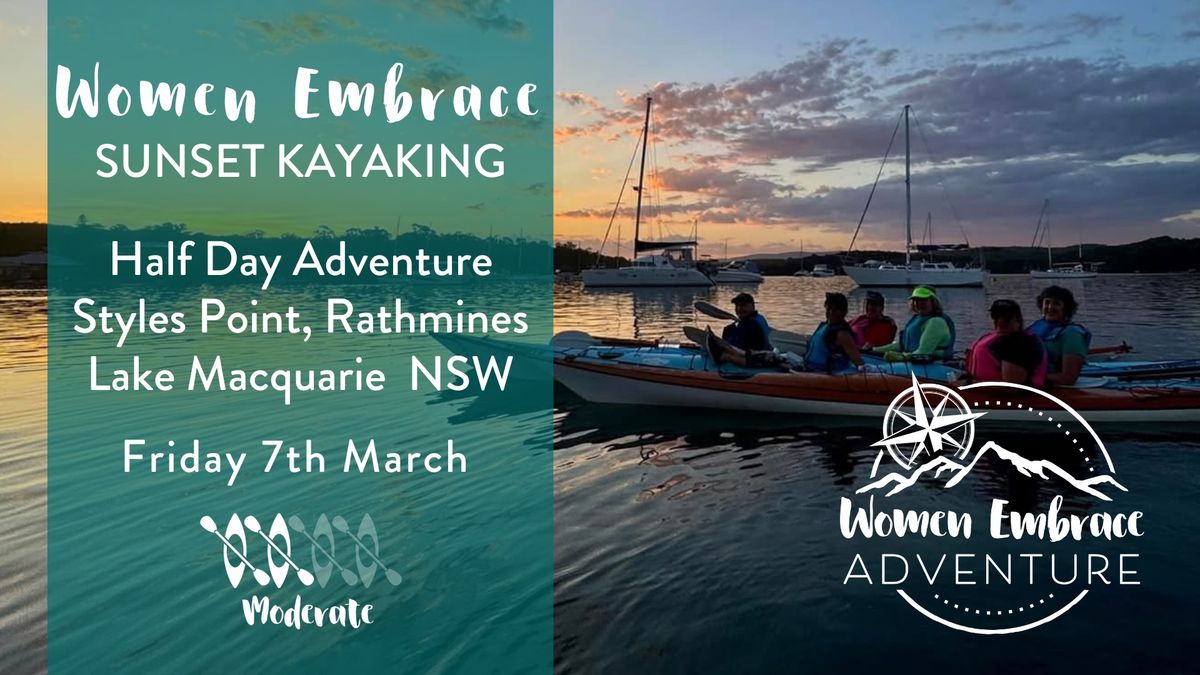 Women Embrace Sunset Kayaking \u2013 Rathmines, Lake Mac NSW