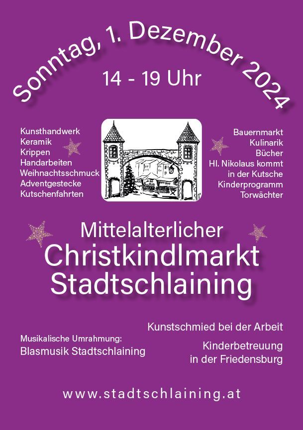 43. Mittelalterlicher Christkindlmarkt Stadtschlaining \/\/ 1. Dez. 2024