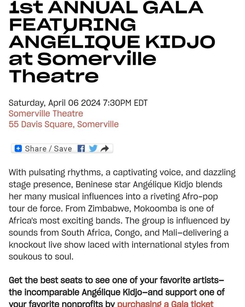 Angelique Kidjo at Somerville Theatre