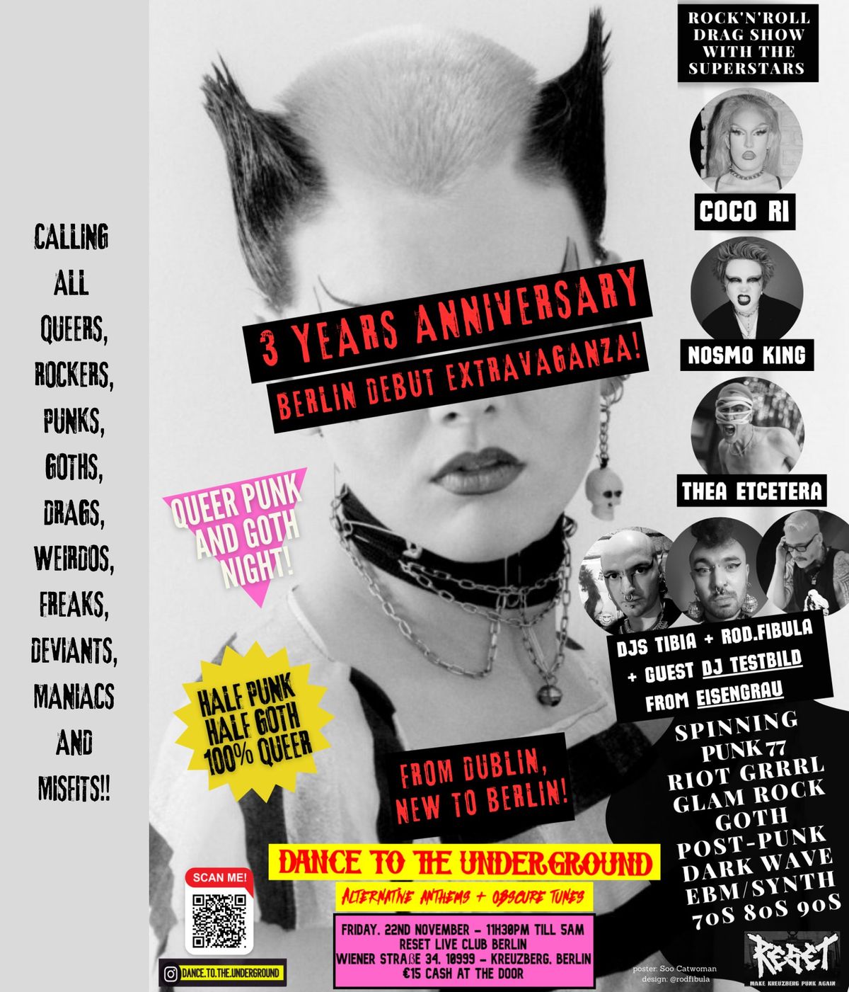 Dance to the Underground - 3 Years Anniversary Berlin Debut Extravaganza Party!