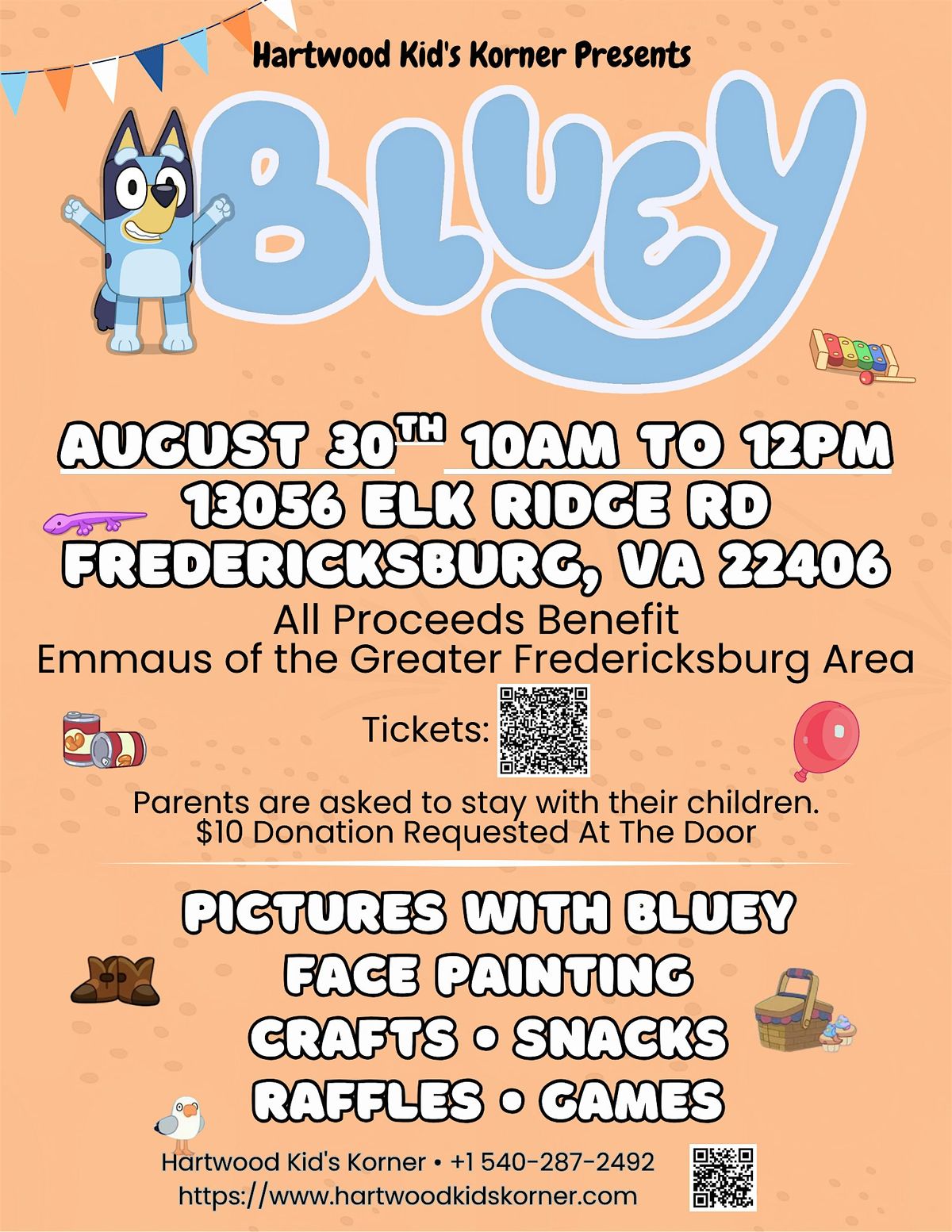 Bluey Party!: Hartwood Kid's Korner fundraiser for Emmaus of Fredericksburg