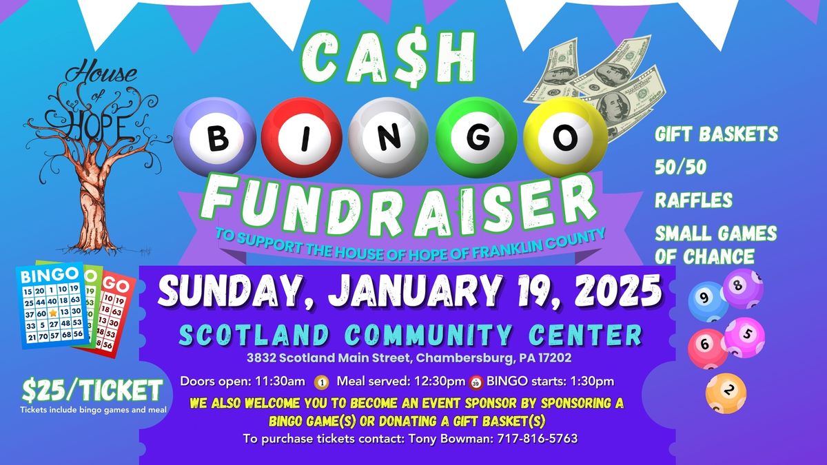 CA$H BINGO FUNDRAISER!