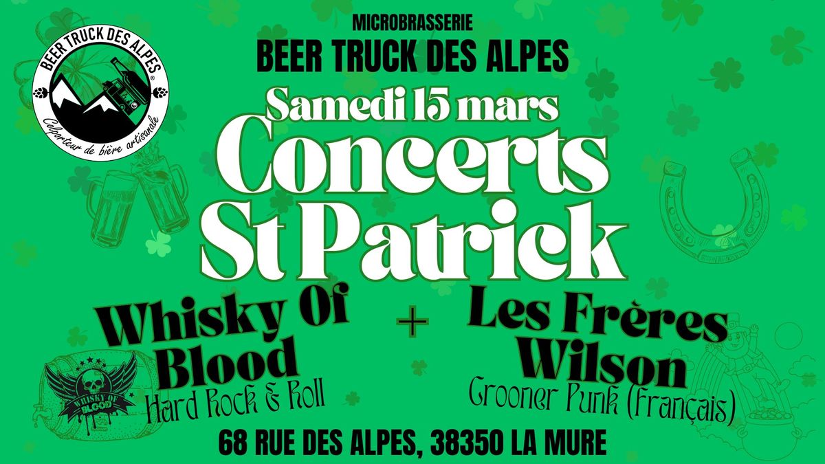 Soir\u00e9e Saint Patrick\ud83c\udf40- concerts Les Fr\u00e8res Wilson & WOB