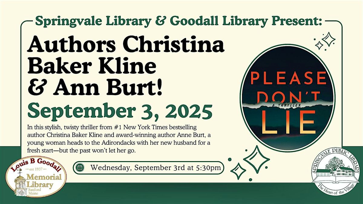 NYT Best-Selling Author Christina Baker Kline & Co-Author Ann Burt