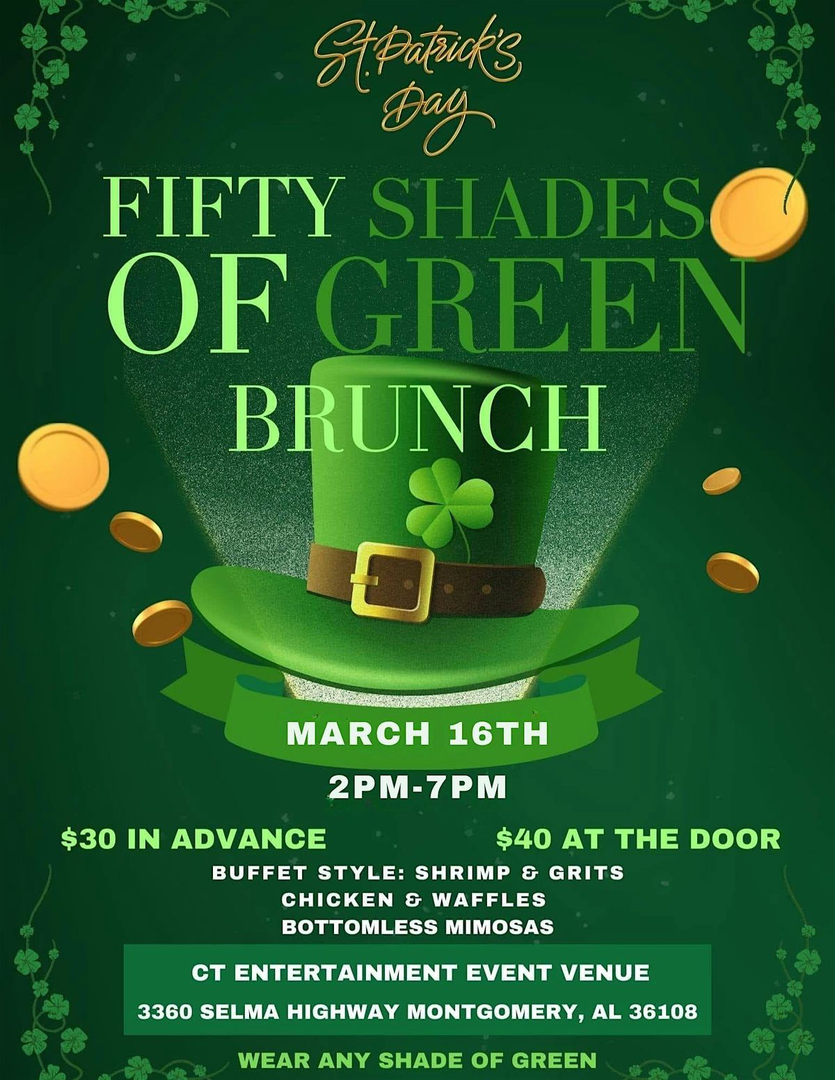 Fifty Shades of Green Pre St. Patrick\u2019s Day Brunch