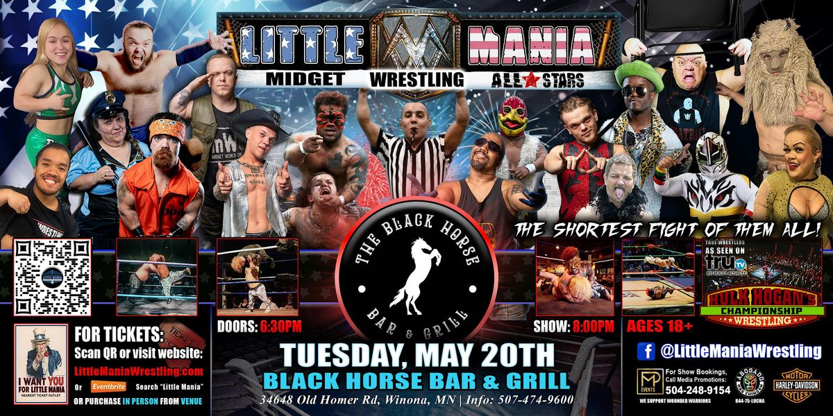 Winona, MN - Little Mania Midget Wrestling @ Black Horse Bar & Grill