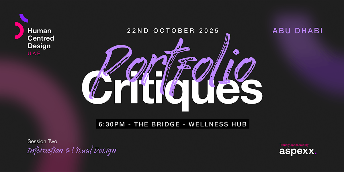 Portfolio Critiques: Interaction & Visual Design (Abu Dhabi)