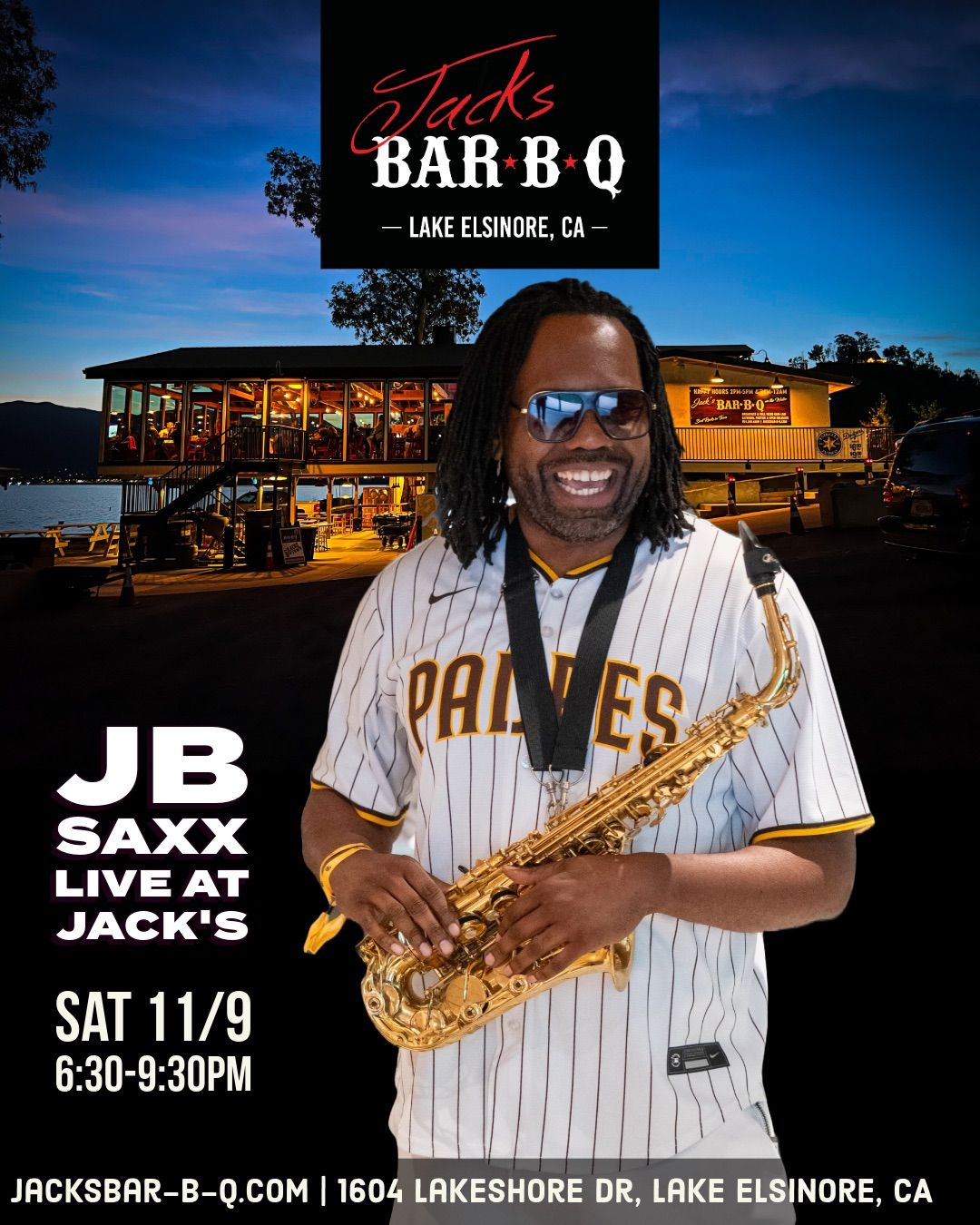 JB Saxx performs live at Jack's Sat 11\/9 6:30-9:30pm