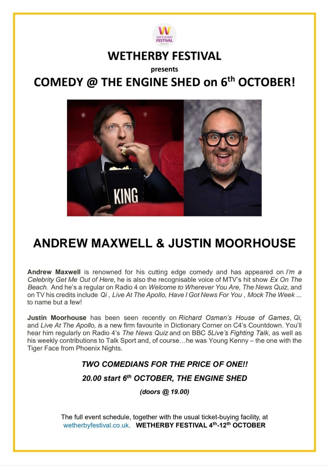 Comedy @ The Engine Shed Presented by Wetherby Festival