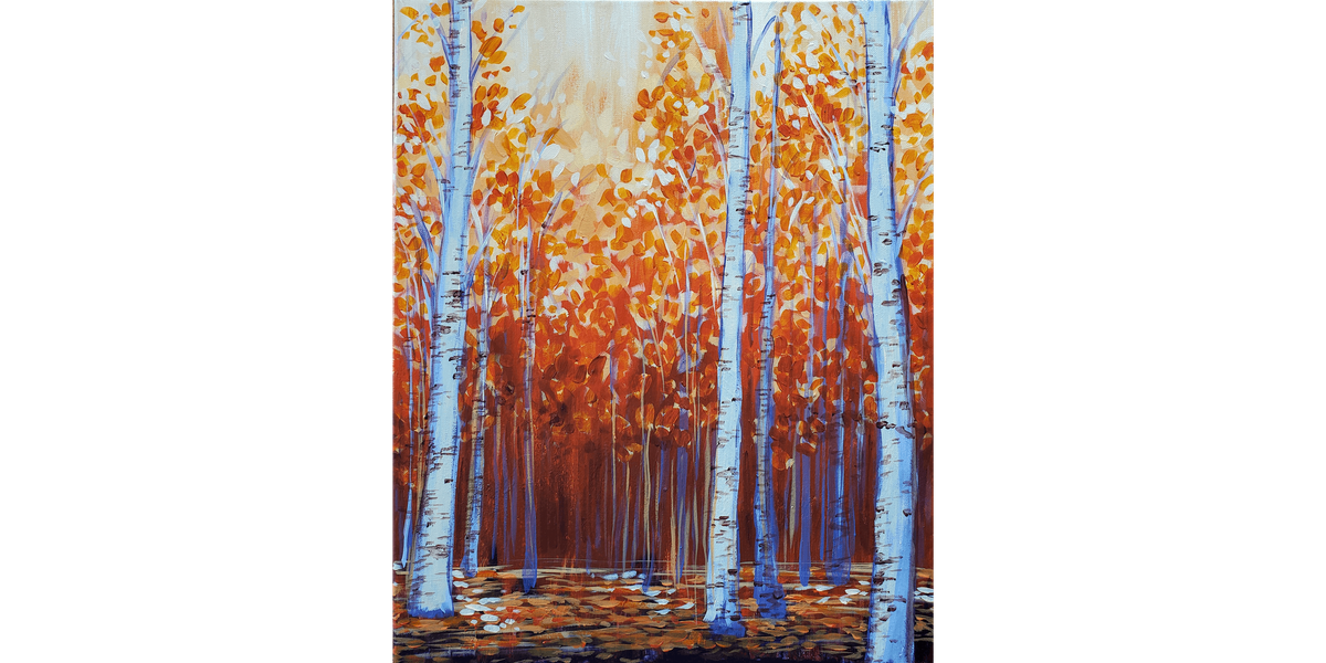 Birch Grove at Sunset - Paint and Sip in Norfolk | Classpop!\u2122
