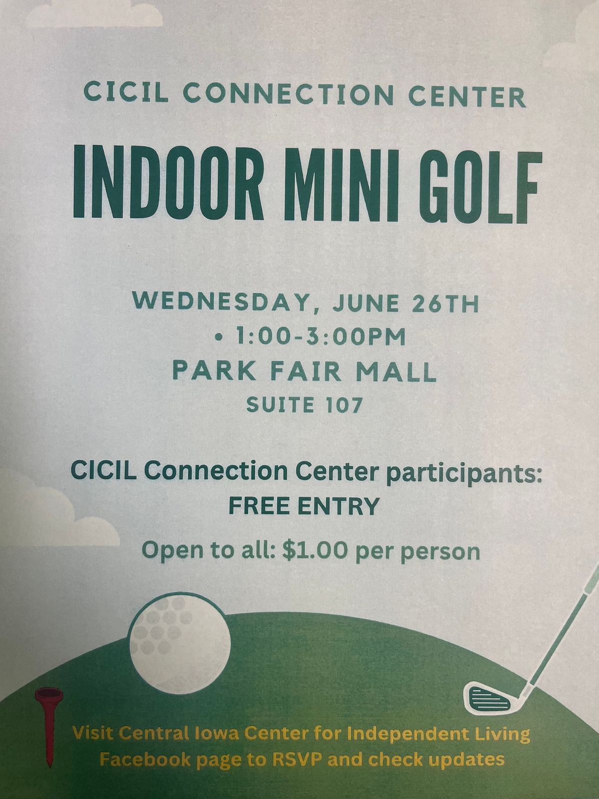Mini Golf at CICIL Connection Center