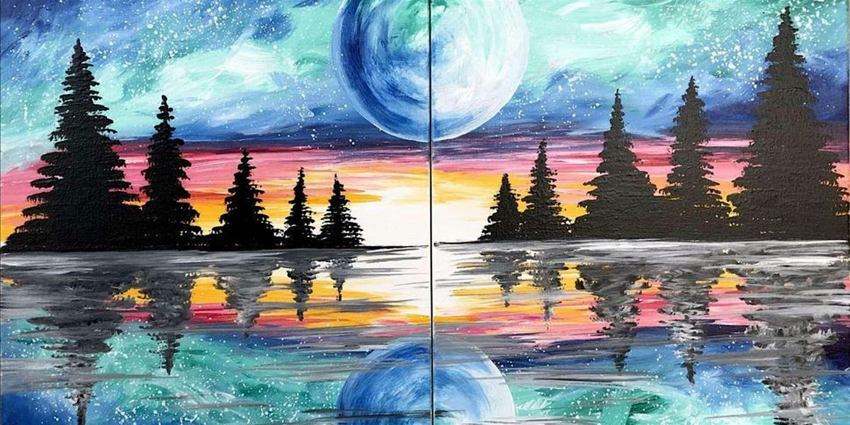 Moon Over a Forest Lake - Paint and Sip by Classpop!\u2122