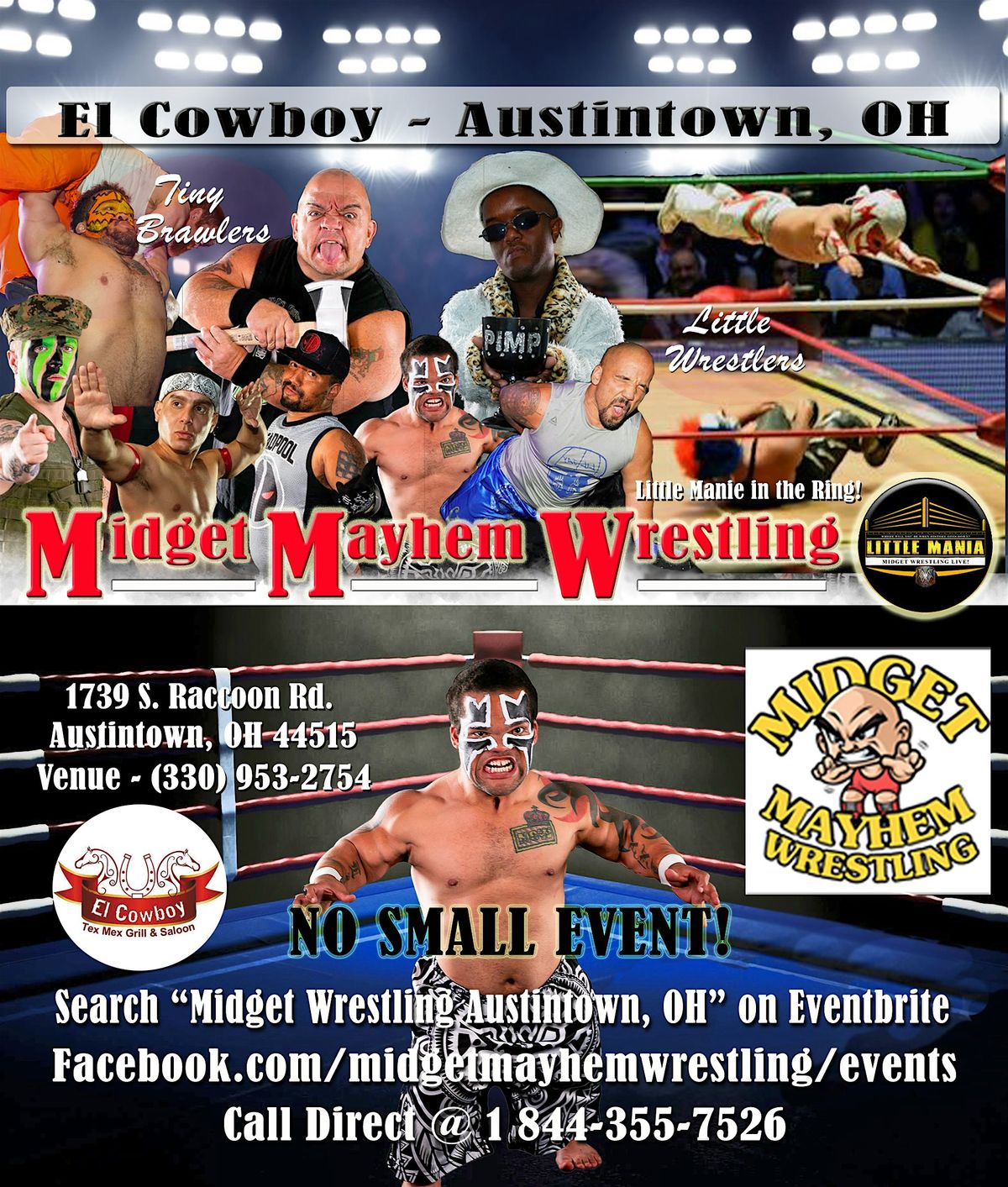 Midget Mayhem Wrestling Rips Through the Ring! Austintown OH 21+