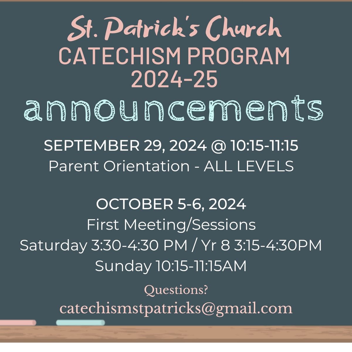 Catechism Parents' Orientation