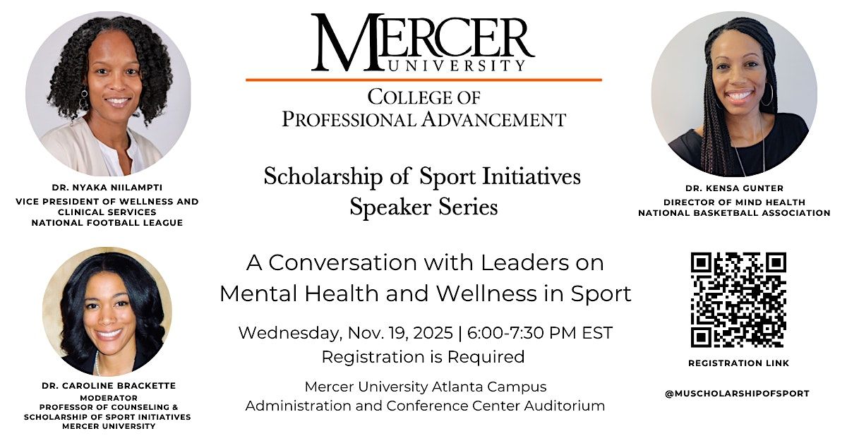 Mercer University Scholarship of Sport Speaker Series: Mental Health