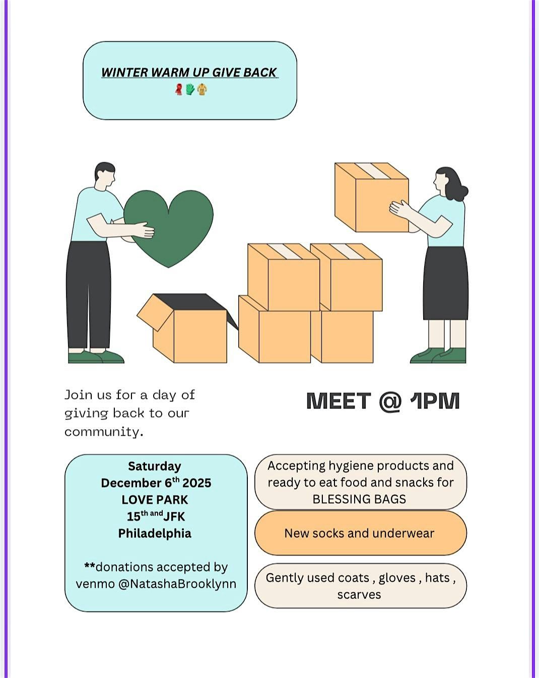 Warm up the city give back event