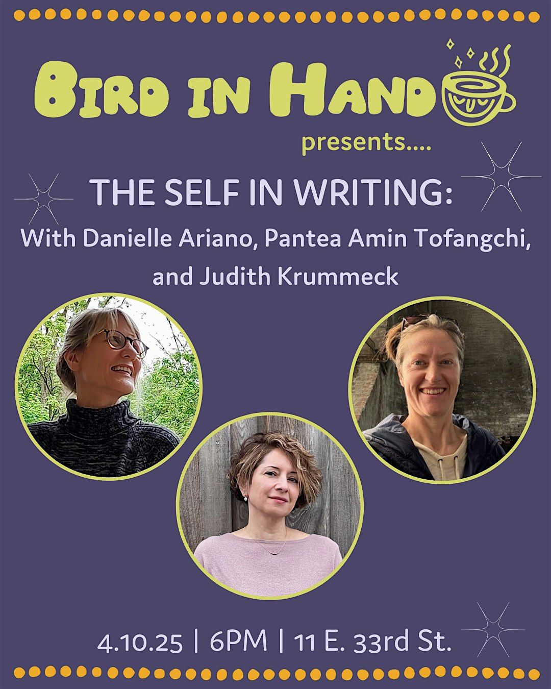 The Self in Writing: A reading and conversation between authors