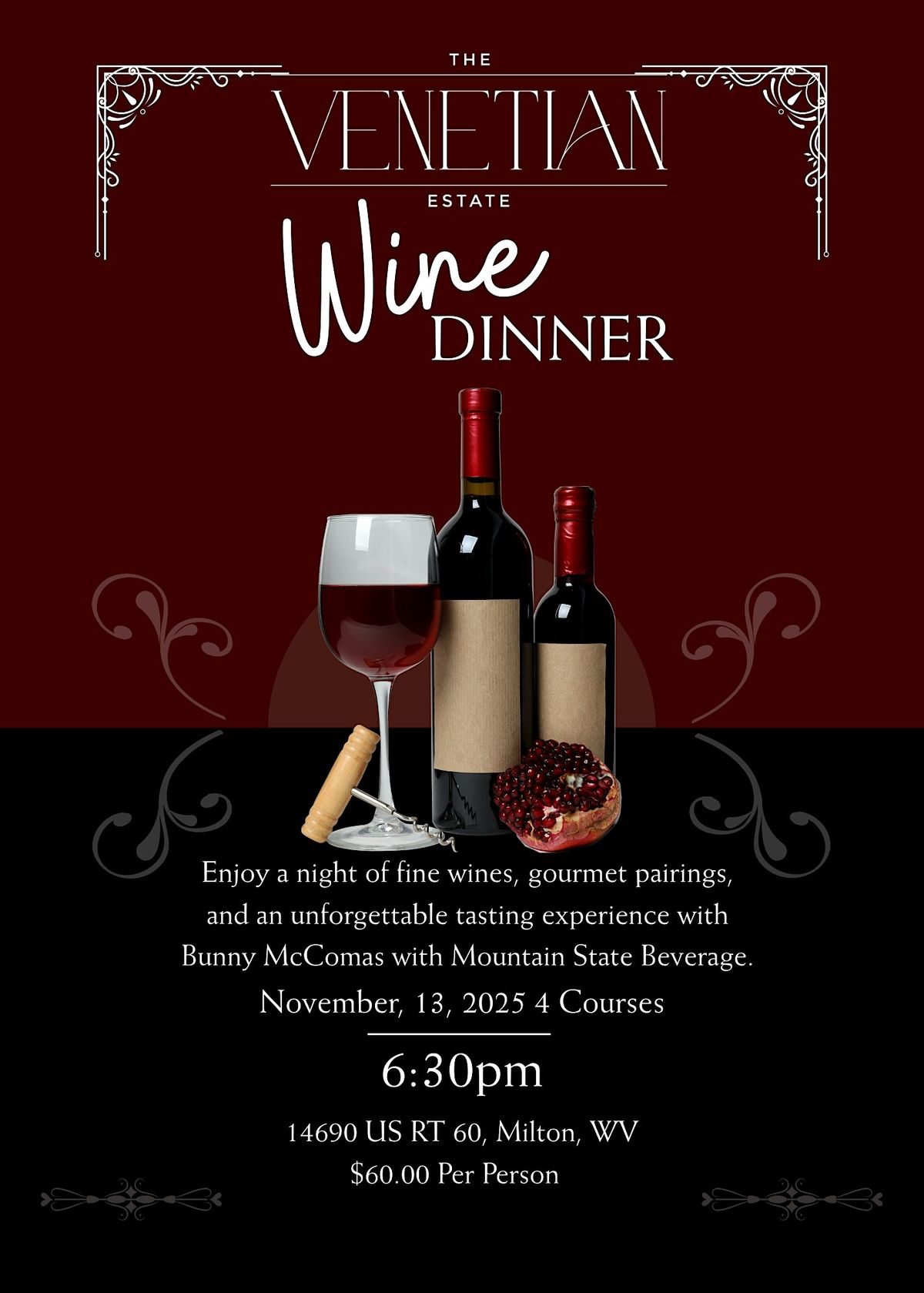 .   "A Harvest to Savor" \u2013 November Wine Dinner Featuring Cornish Hen