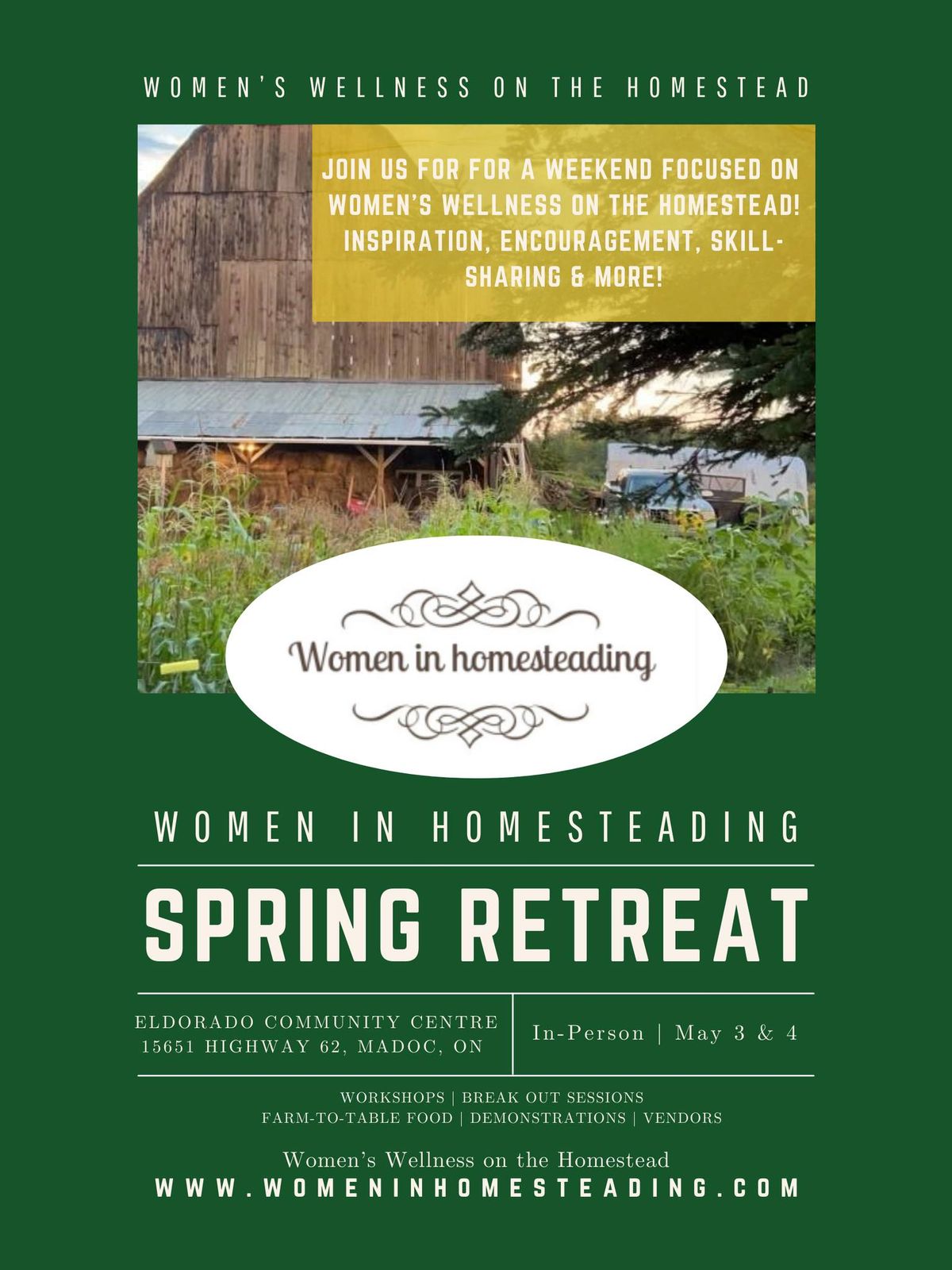 Women in Homesteading SPRING RETREAT - Women's Wellness on the Homestead