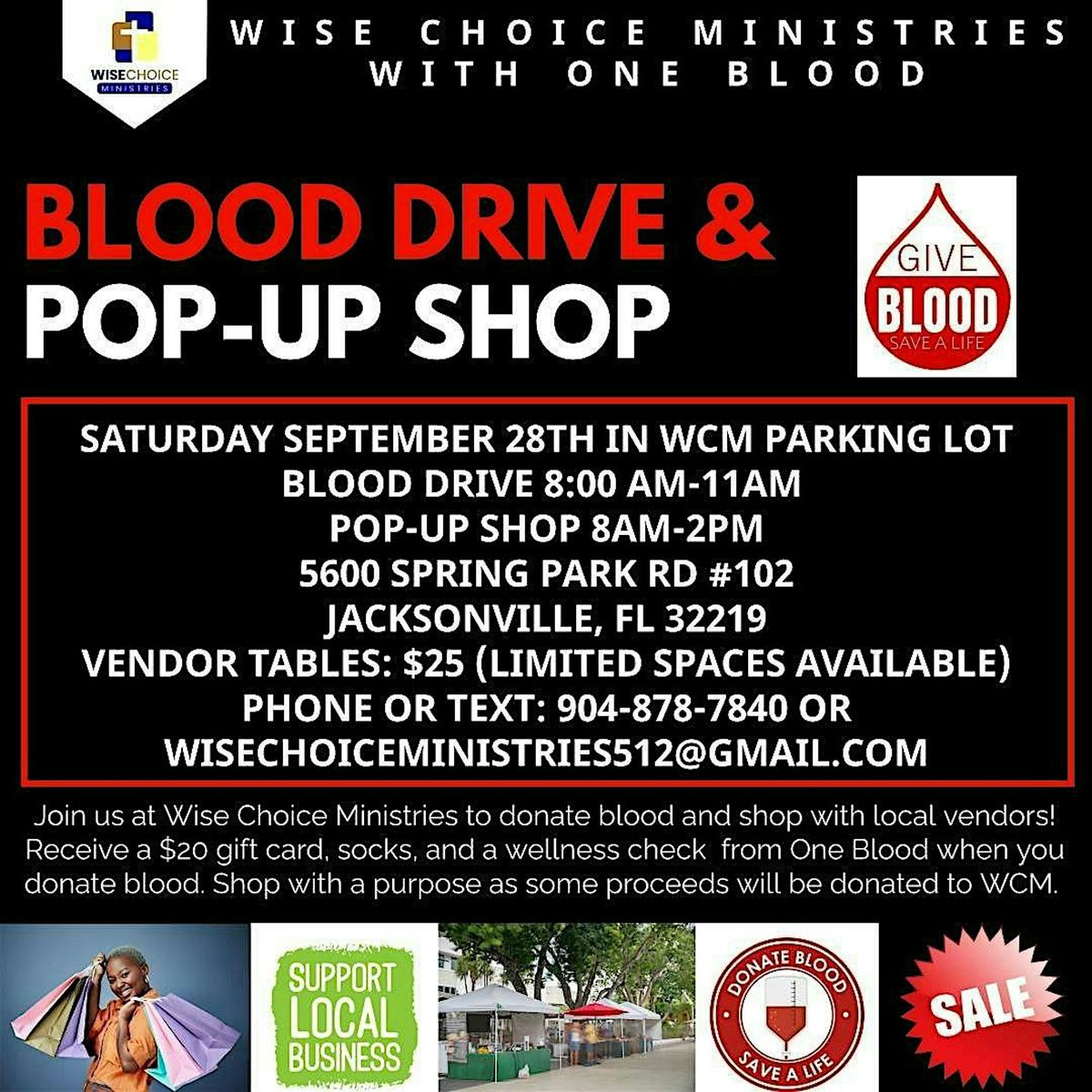 Pop-Up Shop and Blood Drive